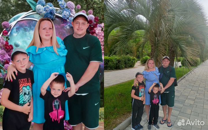 Печать на холсте, новый стиль арт, портрет по фото