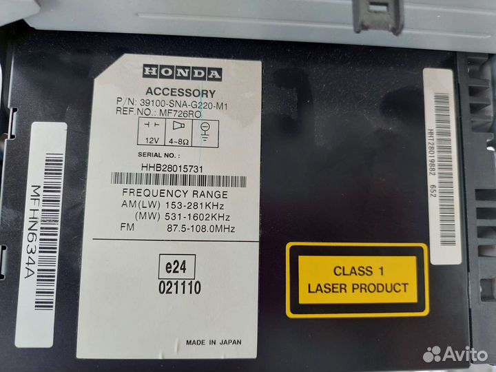 Штатная магнитола Honda Civic 4d