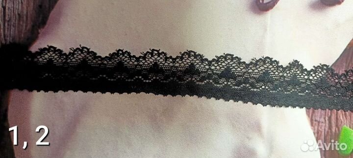 Кружево эластичное шириной 2,1 - 2,7 мм, новое