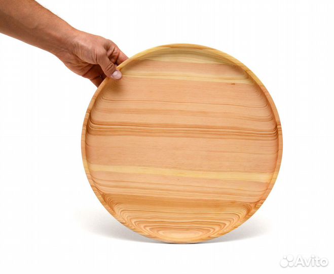 Тарелка большая деревянная. Поднос для завтрака. Б