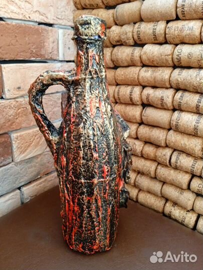 Декоративная бутылка стеклянная 0.5