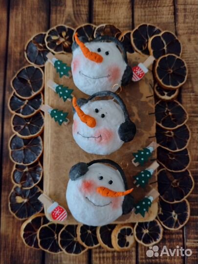 Ватные елочные игрушки новые