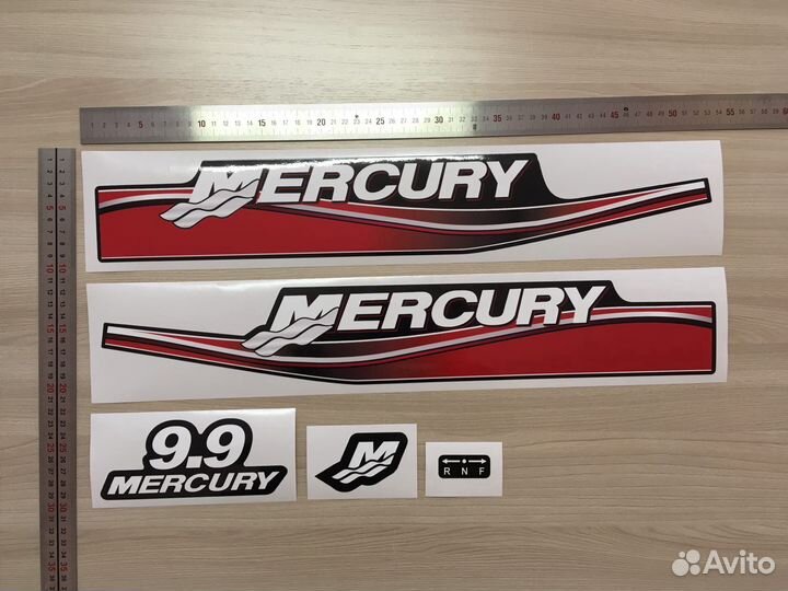 Наклейки на мотор меркури. mercury