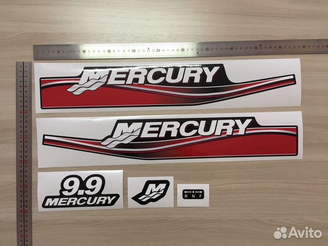 Наклейки на мотор меркури. mercury