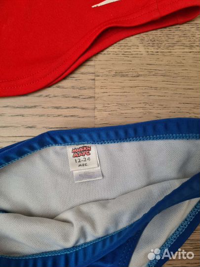 Плавки и шапочка для плавания детские 12-24 мес