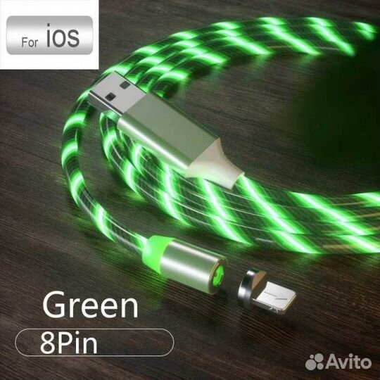 Светодиодный магнитный кабель Type-C, micro usb