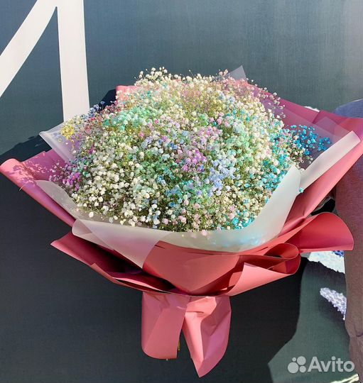 WOW Букеты из Цветной Гипсофилы