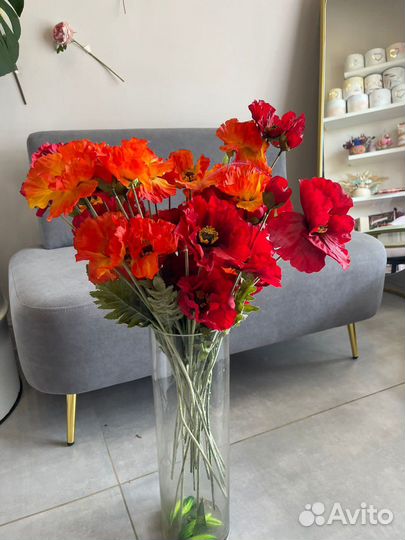 Маки искусственные цветы