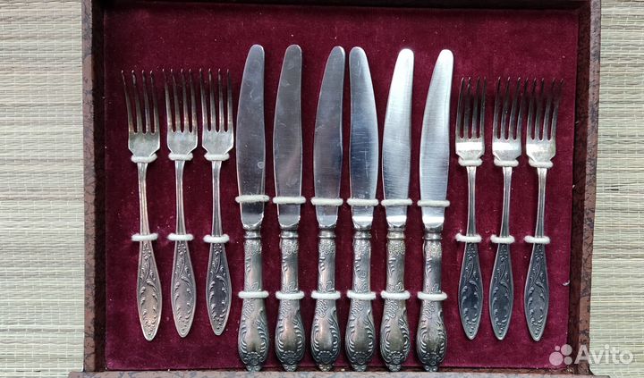 Столовый набор мельхиор мнц (новые) 24 предмета