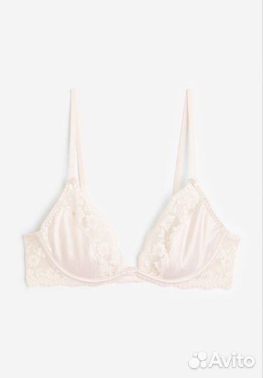 Бюстгальтер hm атлас, кружево 80С