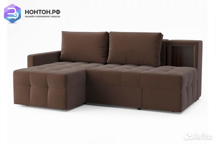 Диван угловой трансформер Самми коричневый