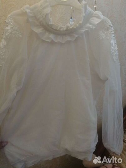 Блузка белая рост 158 см