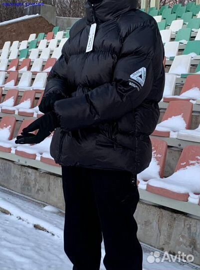 Пуховик Palace black с балаклавой (Арт.95029)