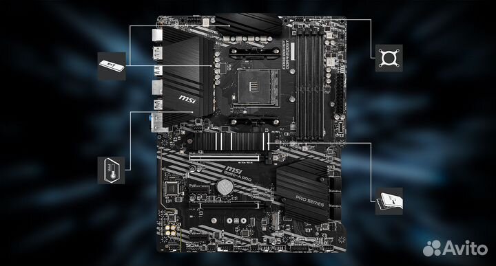 Материнская плата MSI B550-A Pro + процессор