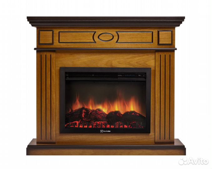 Камин. Электрокамин Bianco орех+очаг Electrolux