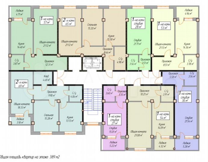2-к. квартира, 65 м², 4/8 эт.