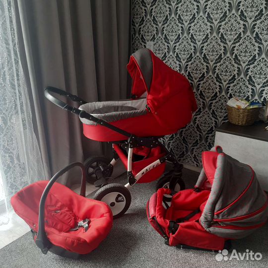 Коляска 3 в 1,ванная и горка в комплекте