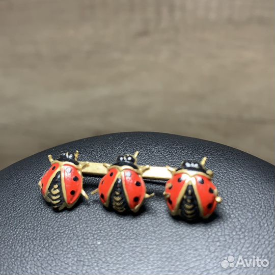 Винтажная Брошь Божьи Коровки Ретро