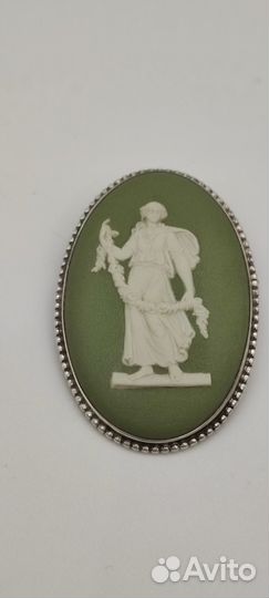 Брошь Wedgwood Jasperware, Англия, серебро 925 п