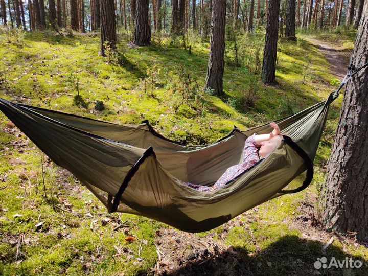 Новый гамак с москитной сеткой. До 220кг