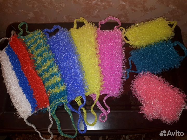 Мочалка большая, мини в ассортименте, рукавичка