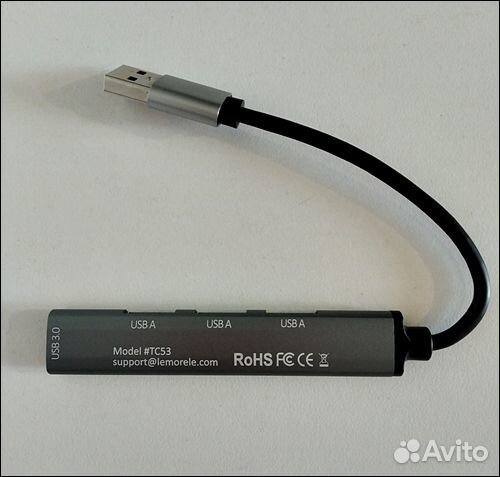 USB-хаб 4-в-1, 3 порта USB2.0, 1 интерфейс USB3.0