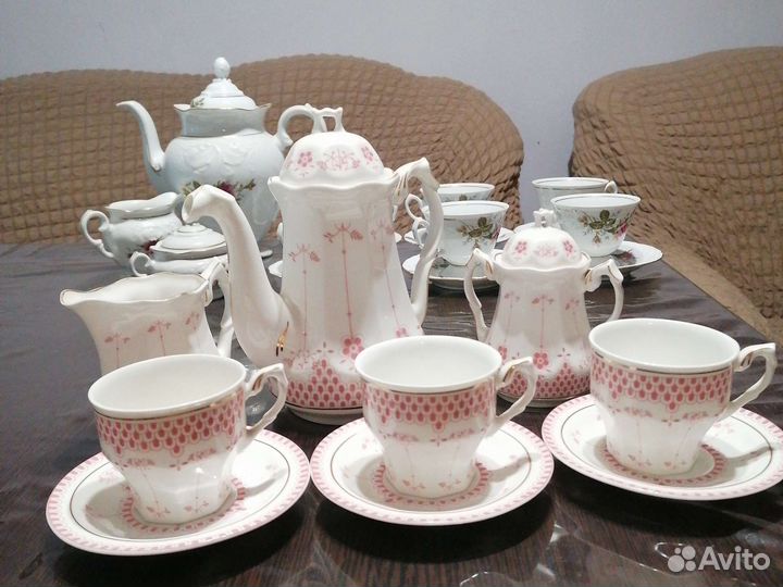 Розовый Сервиз чайный на 3 персоны
