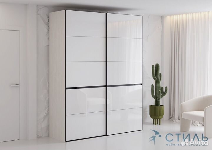 Галактика Шкаф-купе 1.8 м Камень Шёлковый Лакобель