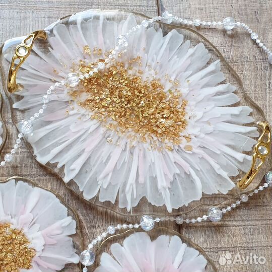 Поднос, ручная работа, эпоксидная смола