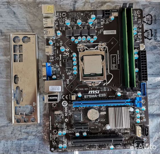 Мат. плата MSI B75MA-E33 + цп i5 2500 + 8 Гб DDR3