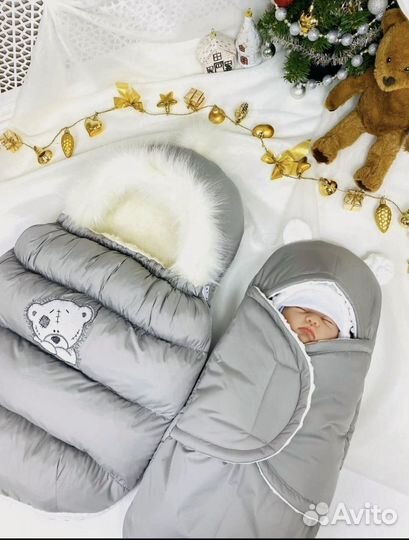 Конверт на выписку для новорожденного зимний