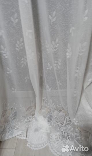 Тюлевая штора с рисунком