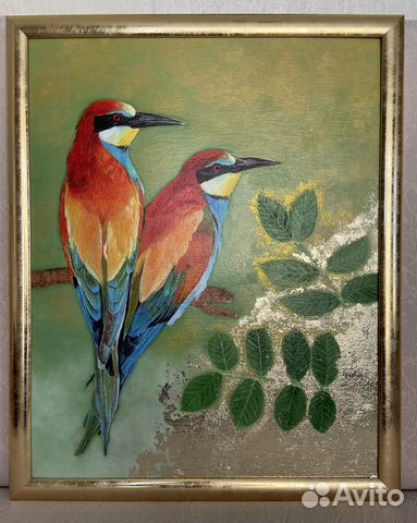 Картина интерьерная «Пара ярких птиц»