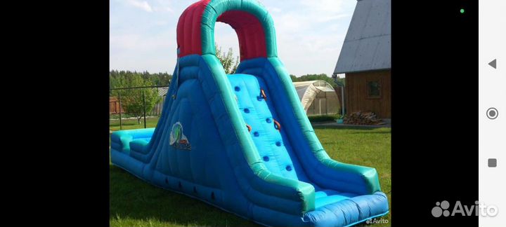 Надувная водная горка с бассейном