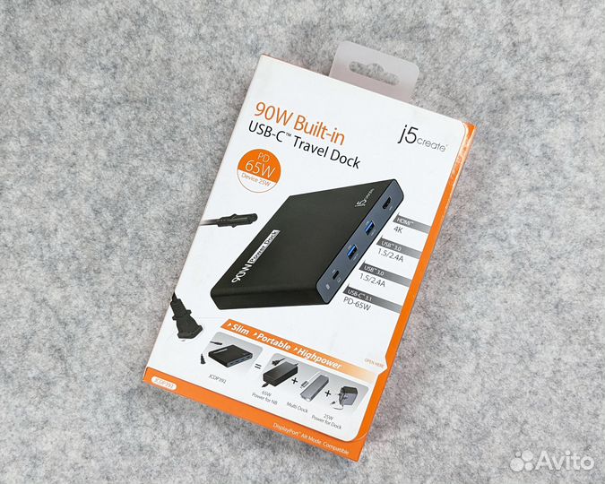 J5create докстанция usb С + зарядка 90w