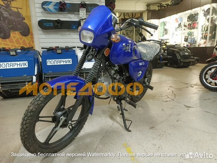Дорожный мотоцикл зид 125 синий + шлем