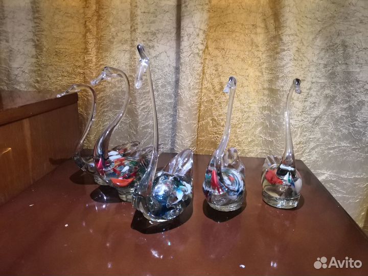 Хрустальные лебеди 5 шт