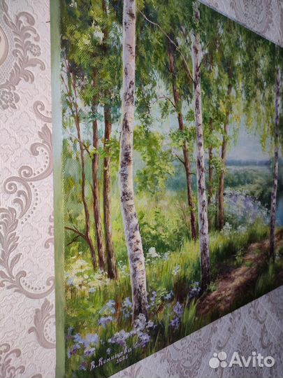 Картина Летний пейзаж с березами