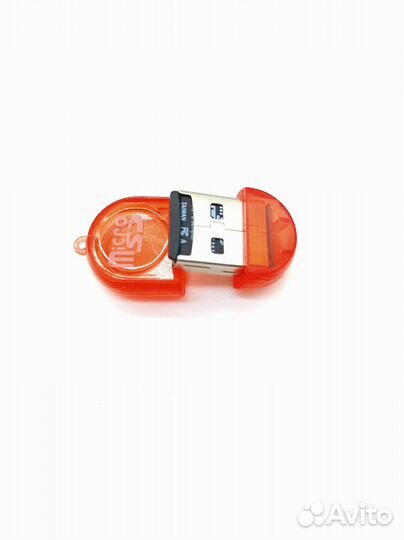Переходник/card reader/USB-MicroSD/Красный