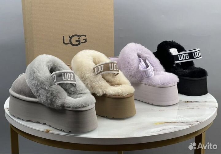 Угги Женские тапки Ugg Funkette Suede Platform