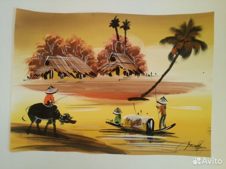 Батик, триптих.Вьетнам