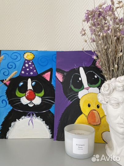 Картины в детскую комнату. Коты