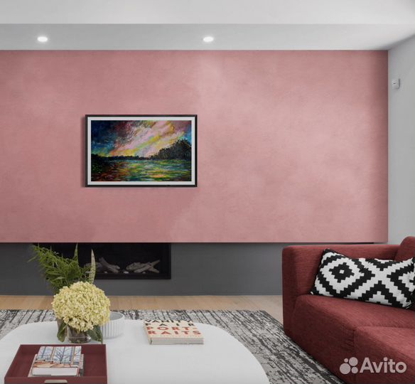 Современная картина, пейзаж, закат