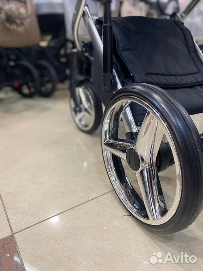 Коляска 2в1,3в1 chantal star серый+хром.рама