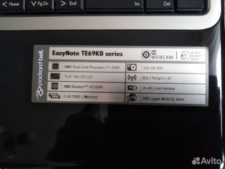Ноутбук Packard bell te69kv