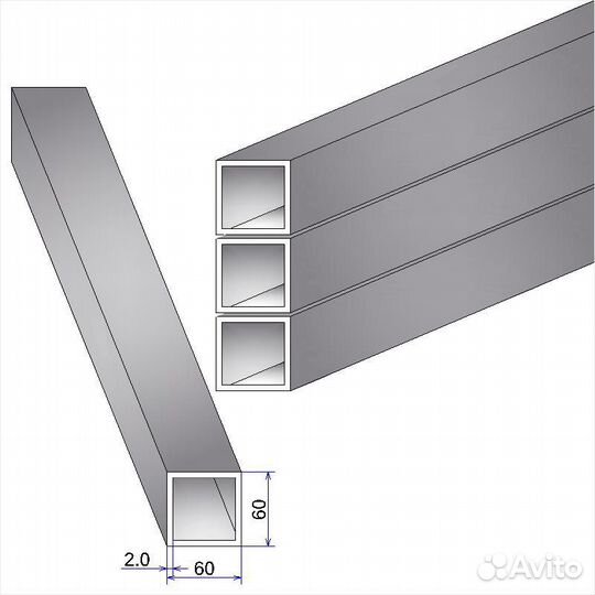 Профиль 60х60 2мм длинна 6м