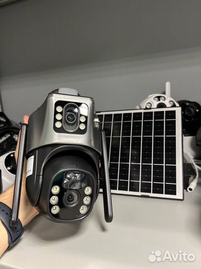 Уличная 4g камера два объектива с солн батареей (А