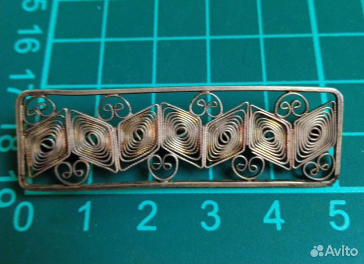 Брошь серебро 835 пробы