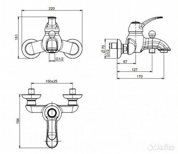 Смеситель для ванны Fima Carlo Frattini Lamp F3304