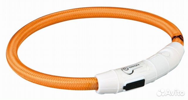 Trixie мигающее кольцо для собак USB, нейлон, оран